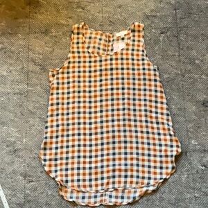 Orange and Navy Blouse Tank